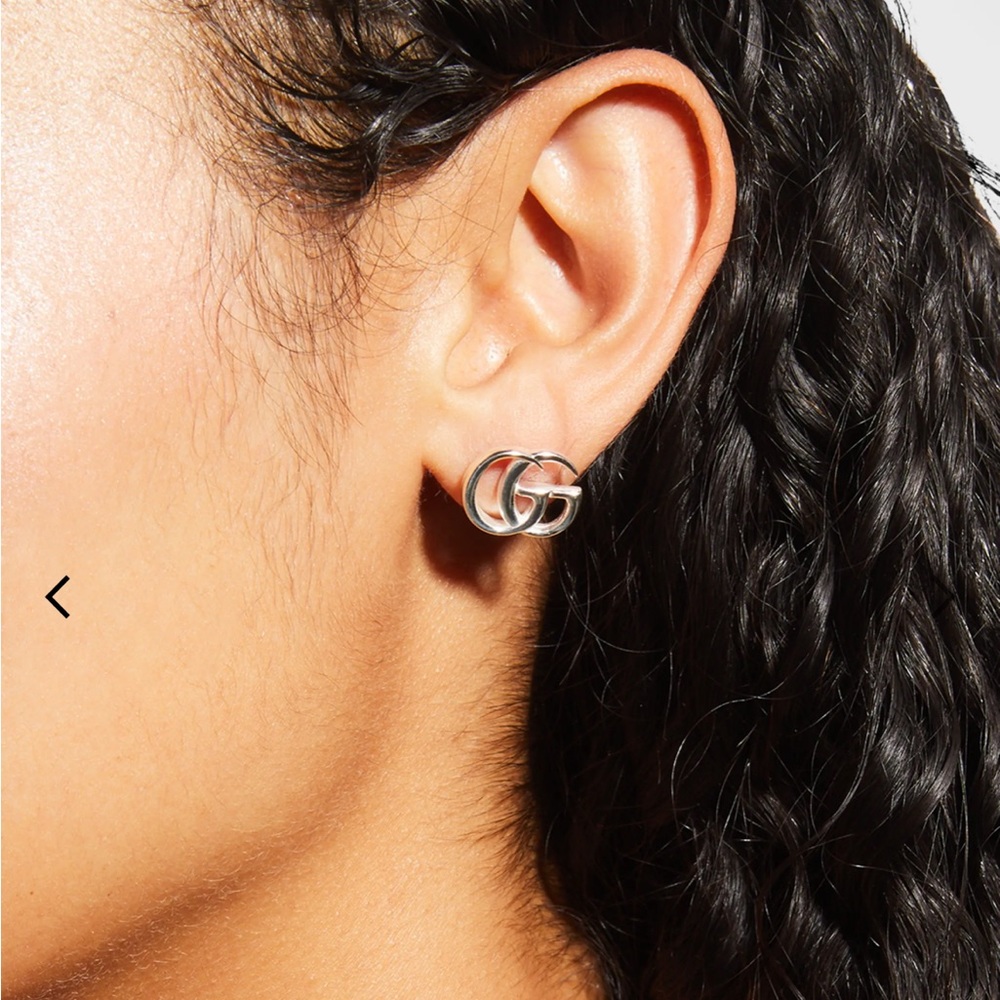 GG Marmont & Flower Mismatched Sterling Silver Stud Earrings Like new